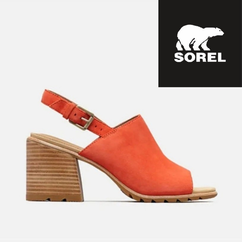 NIB Sorel Nadia slingback heeled sandal size: 9.5 color: Zing